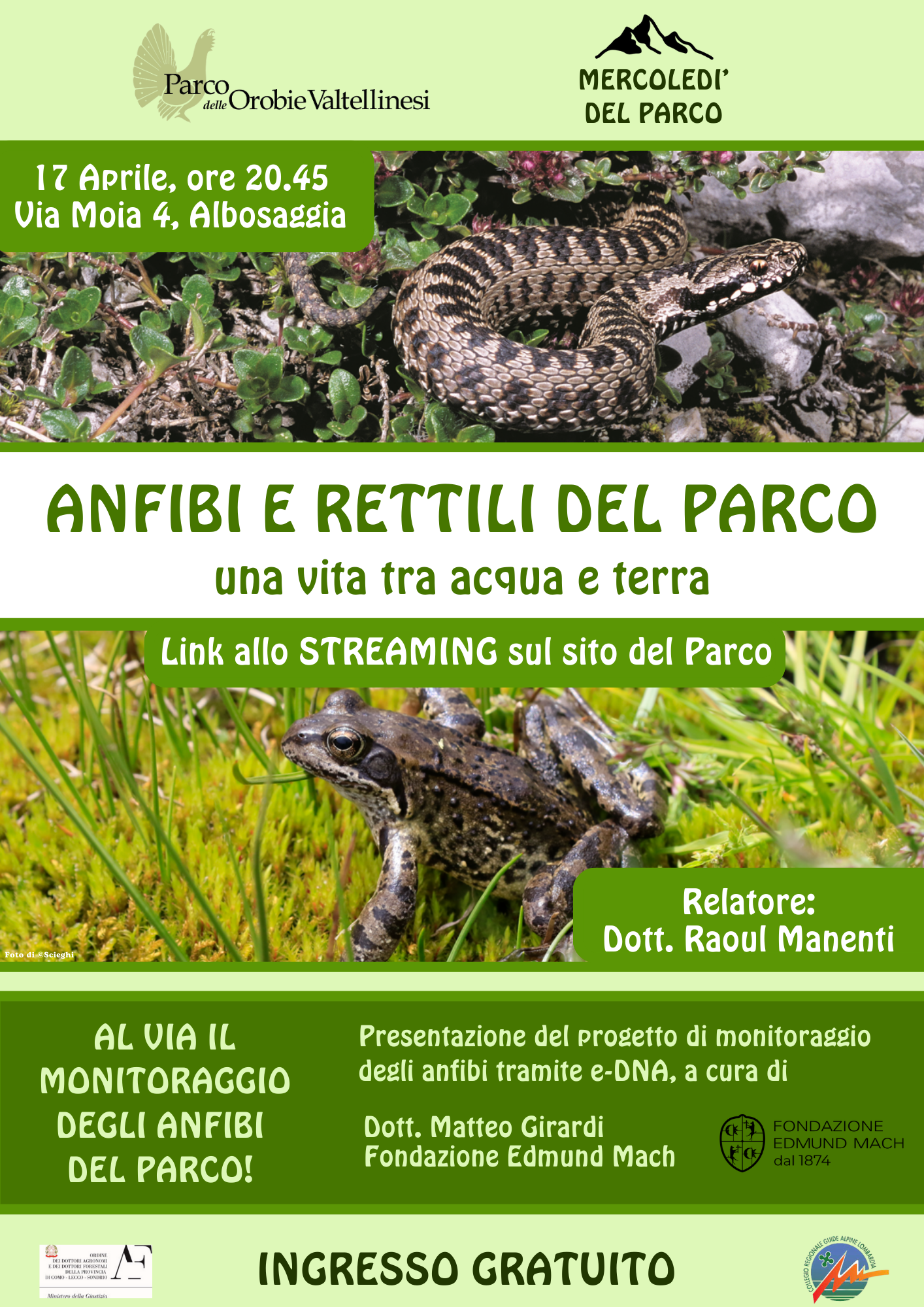 I Mercoledì del Parco - Anfibi e rettili del Parco