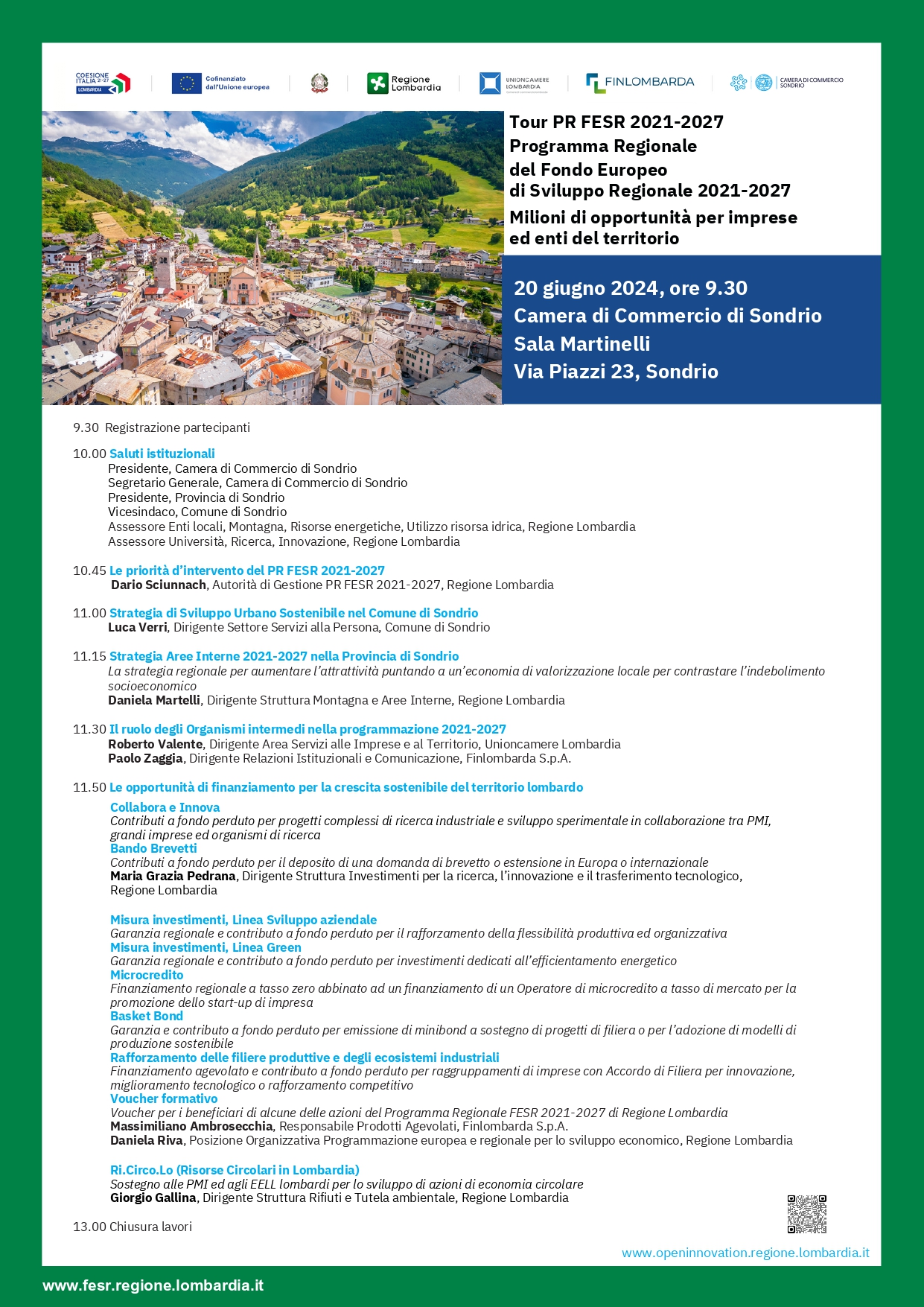 TOUR PR FESR 2021-2027 - SONDRIO