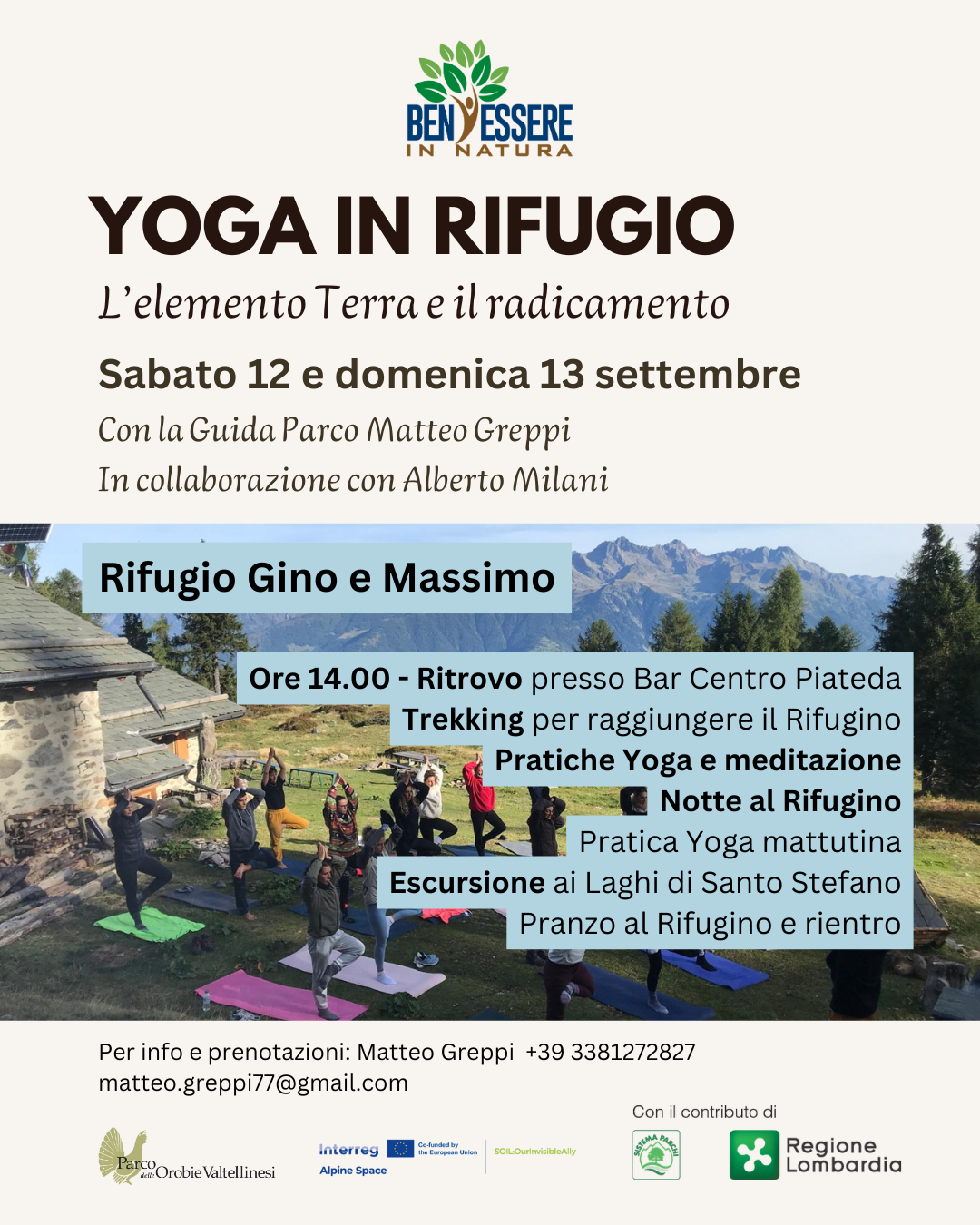Locandina Yoga in rifugio