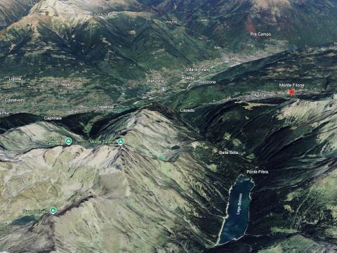 mappa tridimensionale area Teglio - Val Belviso - Aprica