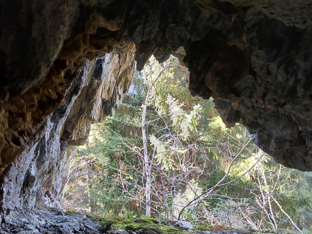 Linea Cadorna vista dall'interno della caverna